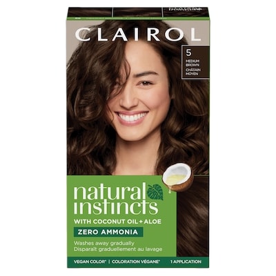 Clairol Natural Instincts 5 Châtain Moyen, Coloration demi-permanente sans ammoniaque 1 ea, 8,00 $/1ch