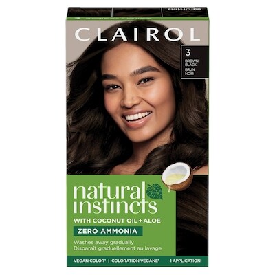 Clairol Natural Instincts 3 Noir Brun, Coloration demi-permanente sans ammoniaque 1 ea, 8,00 $/1ch
