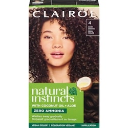 Natural Instincts 4 Dark Brown, Ammonia Free Demi-Permanent Hair Color, Vegan Hair Dye