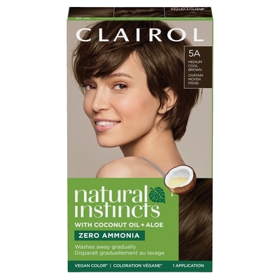 Clairol Natural Instincts 5A Châtain Moyen Froid, Coloration demi-permanente sans ammoniaque 1 ea, 8,00 $/1ch
