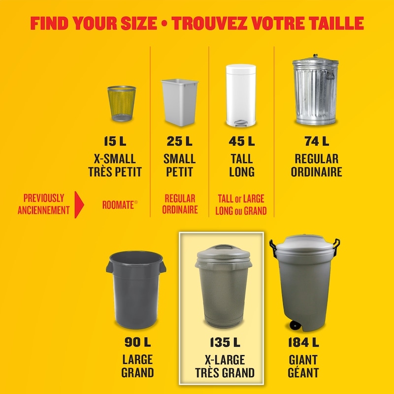 Black Garbage Bags - Extra-Large 135 Litres