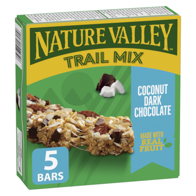 Nature Valley Chewy Trail Mix Granola Bars, Coconut Dark Chocolate, 5 ct 160 g, $2.19/100g