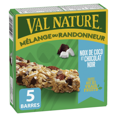 Nature Valley Granola Tendres Mélange du Randonneur, Noix de Coco et Chocolat Noir, 5 Barres 160 g, 2,19 $/100g