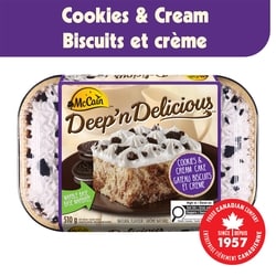 McCain Deep'n Delicious Cookies & Cream Cake 510 g, $1.08/100g