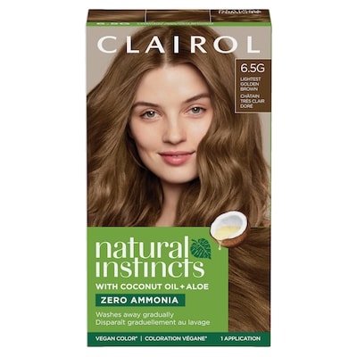 Clairol Natural Instincts 6.5G Châtain Très Clair Doré, Coloration demi-permanente sans ammoniaque 1 ea, 9,00 $/1ch