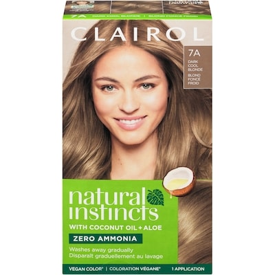 Clairol Natural Instincts 7A Dark Cool Blonde, Ammonia Free Demi-Permanent Hair Color, Vegan Hair Dye 1 ea, $12.99/1ea