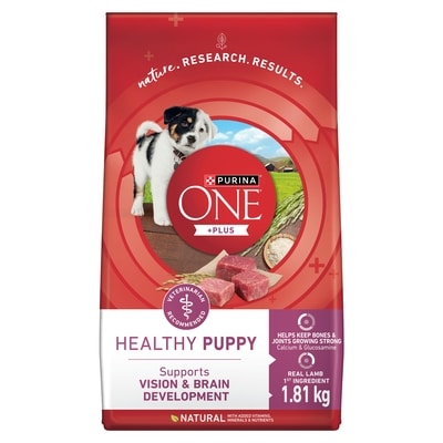 Purina ONE +Plus Dry Puppy Food Healthy Puppy Formula Lamb 1.81 kg, $0.83/100g