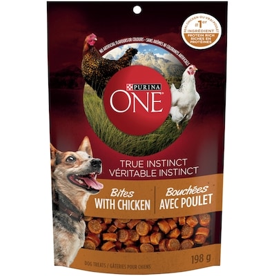 Purina ONE Véritable Instinct Bouchées Poulet, Gâteries pour Chiens 198 g 198 g, 3,03 $/100g