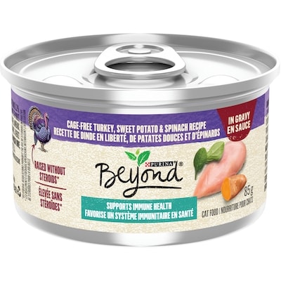 Purina Beyond en sauce recette de dinde élevée en liberté, de patate douce et d’épinards en sauce nourriture humide pour chats 85 g, 2,11 $/100g