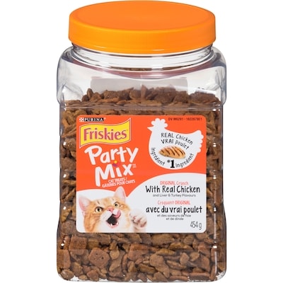 Purina Friskies Party Mix Original Crunch with Real Chicken, Cat Treats 454 g, $1.65/100g