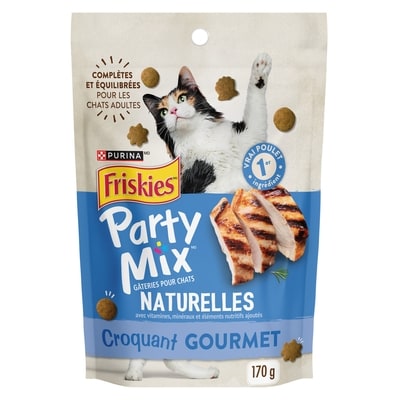Purina Friskies Party Mix croquant gourmet avec du vrai poulet naturals gâteries pour chats 170 g, 1,47 $/100g