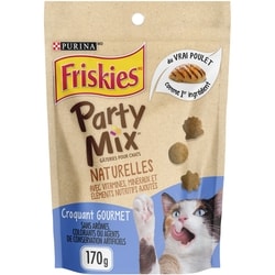 Purina Friskies Party Mix croquant gourmet avec du vrai poulet naturals gâteries pour chats 170 g, 1,76 $/100g