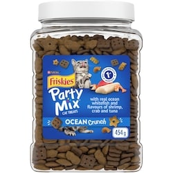 Purina Friskies Party Mix Ocean Crunch with Real Ocean Whitefish, Cat Treats 454 g, $1.65/100g
