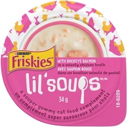 Purina Friskies Lil’ Soups avec Saumon Rouge dans un Bouillon Velouté de Poulet 34 g, 4,38 $/100g