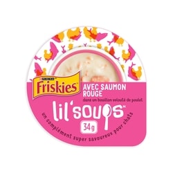 Purina Friskies Lil’ Soups avec Saumon Rouge dans un Bouillon Velouté de Poulet 34 g, 2,65 $/100g