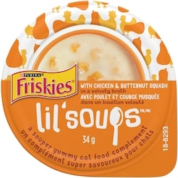 Purina Lil’ Soups avec Poulet et Courge Musquée dans un Bouillon, Complément pour Chats 34 g, 4,38 $/100g