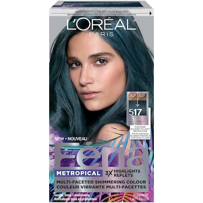 L'Oreal Paris Feria Permanent Hair Colour, 517 Bright Teal 1 ea, $15.99/1ea