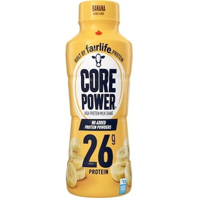 Core Power Banana High-Protein Milk Shake, Bottle 414 ml, $1.21/100ml
