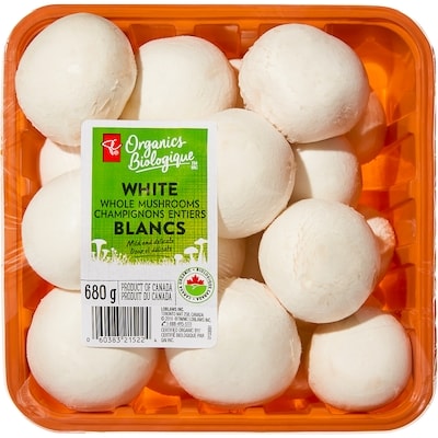 PC Organics Organics Whole White Mushrooms 680 g, $1.32/100g