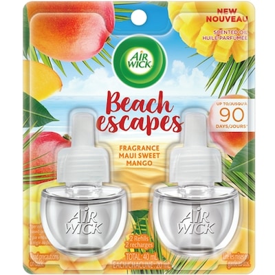 Air Wick Assainisseur d'air à brancher, Recharges d'huiles parfumées, Beach Escapes : Mangue sucrée de Maui 20 ml, 67,45 $/100ml