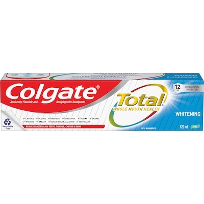Colgate Dentifrice en gel Total Blanchissant 120 ml, 2,50 $/100ml