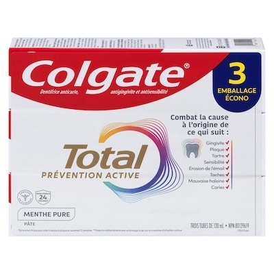 Colgate Dentifrice Total Clean Menthe 3x120.0 ml, 3,19 $/100ml