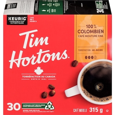 Tim Hortons Dosettes de café K-Cup, colombien 30 ea, 0,97 $/1ch