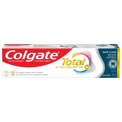 Colgate Total Active Prevention Plus Deep Clean Toothpaste 120 ml, $6.24/100ml