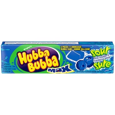 Hubba Bubba Raspberry Blue Sour Gum 18x40.0 g, $2.64/100g