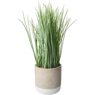 Life at Home Herbes artificielles dans un pot bicolore en ciment couleur sable, 15 po (38 cm) 1 ea, 20,00 $/1ch