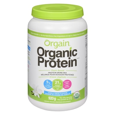 Orgain Organic Protein Powder, Vanilla    920 g, $5.98/100g