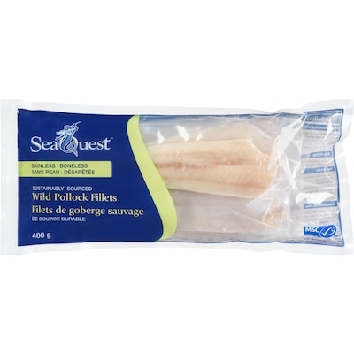Seaquest Wild Pollock Fillets 400 g, $1.88/100g