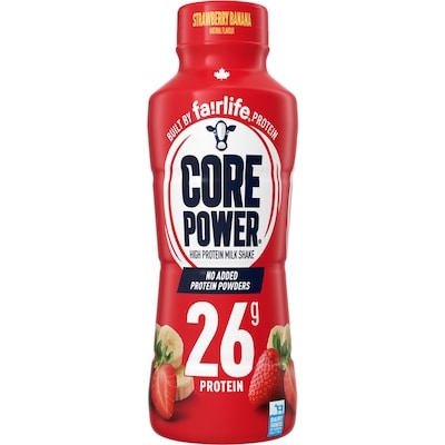 Core Power Protein Shake Strawberry Banana Bottle 414 ml, $1.21/100ml