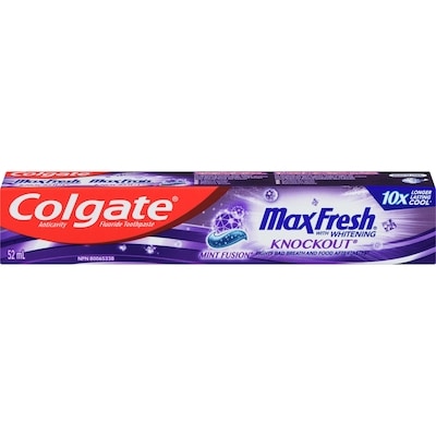 Colgate Max Fresh Knockout Toothpaste 52 ml, $1.92/100ml
