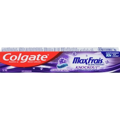 Colgate Dentifrice MaxFrais KnockOut 52 ml, 3,44 $/100ml