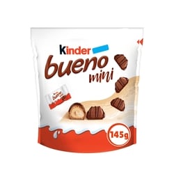 Kinder BUENO Mini Milk Chocolate Covered Crispy Wafers With Hazelnut Cream, 27 Individually Wrapped Mini Wafer Bars Per Pack 145 g, $3.44/100g