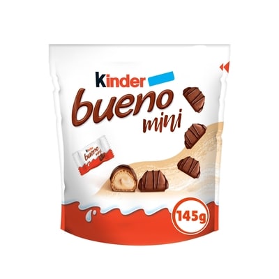 Kinder BUENO Mini Milk Chocolate Covered Crispy Wafers With Hazelnut Cream, 27 Individually Wrapped Mini Wafer Bars Per Pack 145 g, $4.13/100g