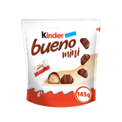 Kinder BUENO MINI Milk Chocolate and Hazelnut Cream Candy Bars, 2 Trays, 14 Bags Per Tray, 27 Individually Wrapped Chocolates Per Bag 145 g, $3.79/100g