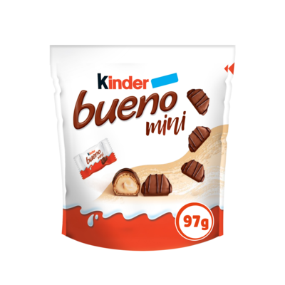 Kinder BUENO MINI Milk Chocolate and Hazelnut Cream Candy Bars, 2 Trays, 12 Bags Per Tray, 18 Individually Wrapped Chocolates Per Bag 97 g, $3.39/100g