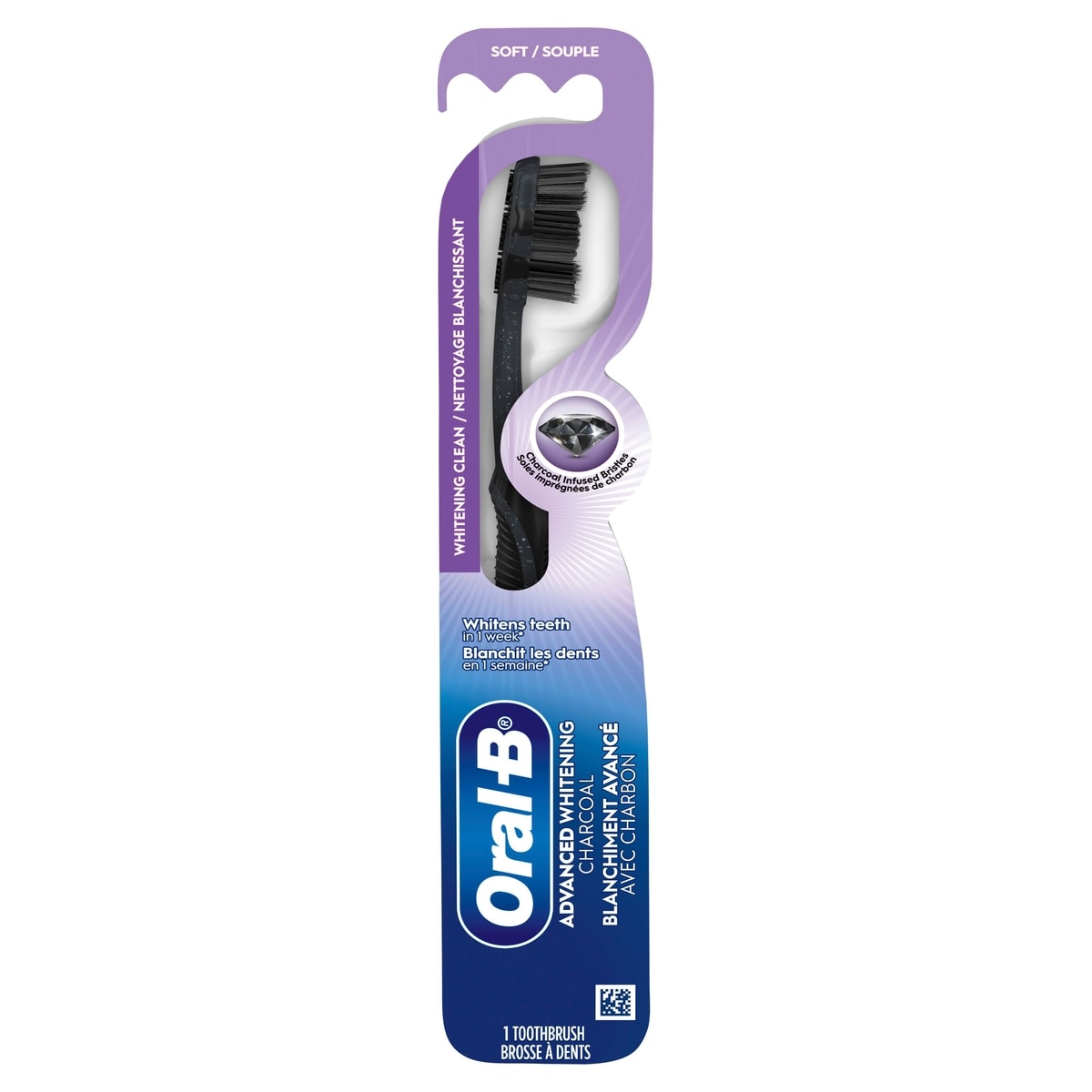 Oral B 3D Whitening Manual Toothbrush with Pick, Charcoal 1 ea, $6.99/1ea
