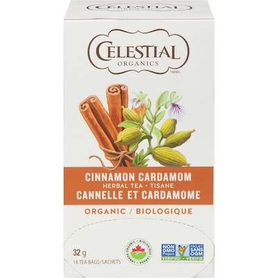 Celestial Seasoning Tisane biologique cannelle et cardamome 18 ea, 0,31 $/1ch
