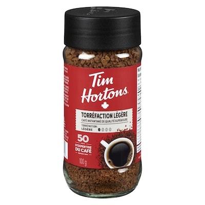 Tim Hortons Café instantané, léger 100 g, 8,29 $/100g