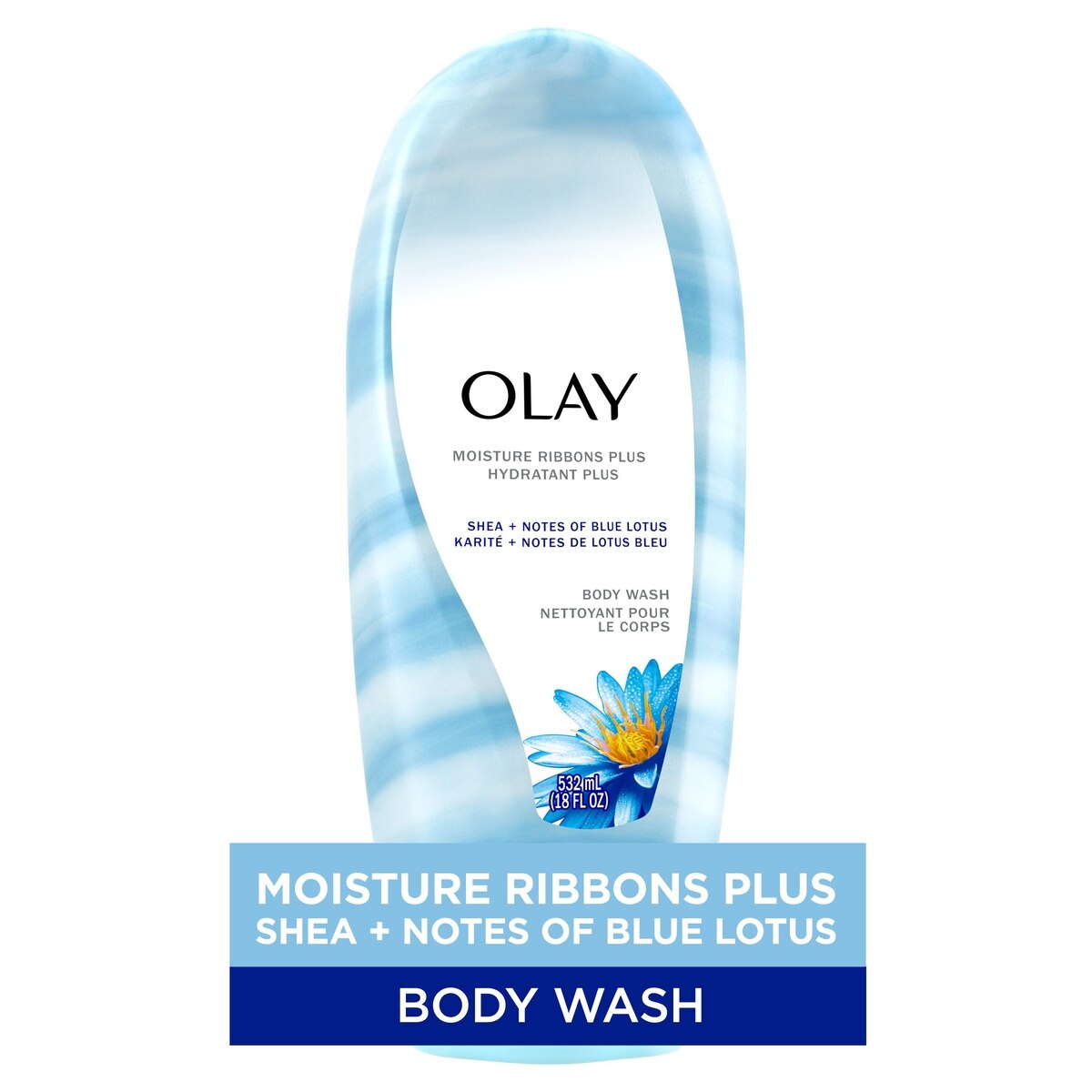 Olay Moisture Ribbons Plus Shea + Blue Lotus 532 ml, $2.32/100ml