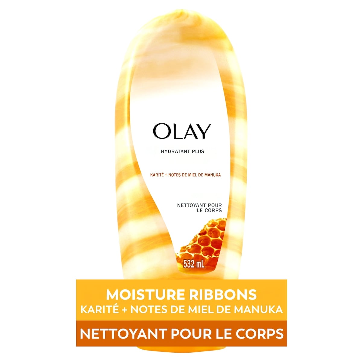 Olay Nettoyant pour le corps karité et miel de manuka Moisture Ribbons Plus 532 ml, 2,32 $/100ml