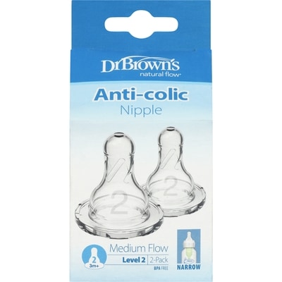Dr Brown's Level 2 Narrow Silicone Nipple 2 Pack 1 ea, $5.49/1ea