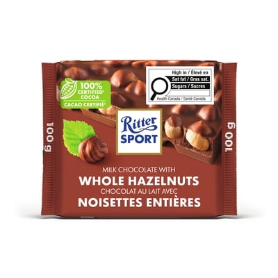 Ritter Sport Chocolate, Milk with Whole Hazelnuts 100 g, $4.00/100g