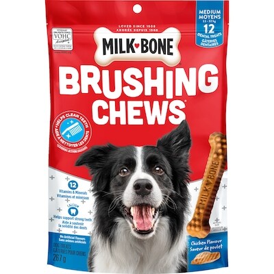 Milkbone Brushing Chews Small/Medium Dog Dental Dog Treats 267 g, $2.24/100g