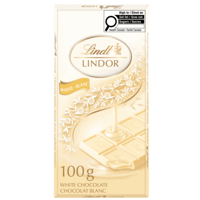 Lindt LINDOR Barre de chocolat blanc 100 g, 5,49 $/100g
