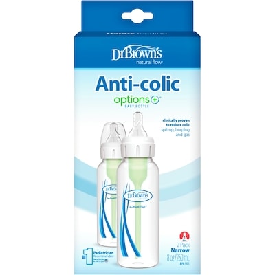 Dr Brown's 8oz Options+ Narrow Bottle 2 Pack 2 ea, $10.00/1ea