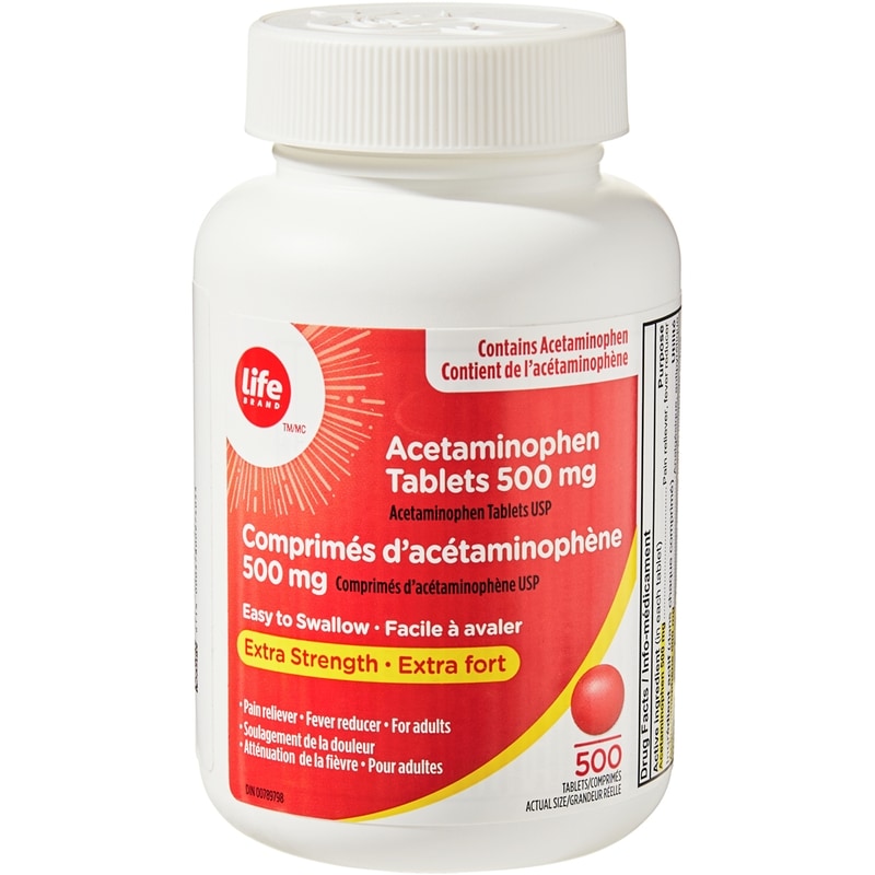 Life Brand Extra Strength Acetaminophen 500 mg 500 Tablets